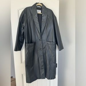 Women’s Vintage Genuine Leather Trench Coat